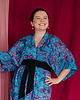 bluzki kimonowe damskie KIMONO/ kopertowa BLUZKA / NARZUTKA turkusowa autorski print rybki(100% wiskoza)