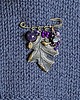 broszki Broszka niezwykła na agrafce w modnym stylu Boho handmade ametystowo-złota