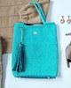 torby na ramię Torebka szydełkowa turkusowa