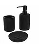 dodatki - łazienka - różne Zestaw Łazienkowy Komplet Łazienkowy Bagno Czarny