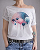 t-shirt damskie Banieczki różowe Szary Oversize