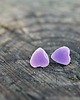 kolczyki ceramiczne Małe kolczyki ceramiczne serca Lawendowa polana