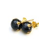 kolczyki z kamieniami Dots - Kocie oko graphite /alloys collection/ - sztyfty