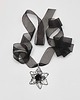 chokery Czarny choker Dymny Kwiat z szyfonową wstążką i kwiatem Dip Art