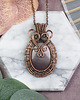 wisiory Miedziany wisiorek wire wrapping z mookaitem #540