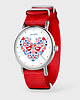 zegarki damskie Zegarek - Ptaszki folkowe - czerwony, nato