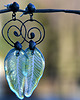 kolczyki wire wrapping Liście retro