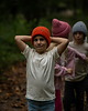 czapki dziecięce SÓWKA - puchata naturalna czapka dla dzieci pomarańczowy