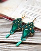 kolczyki soutache Emerald Symphony kolczyki sutasz wieczorowe z malachitem i chryzoprazem