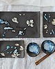 patery i talerze Błękitny ceramiczny zestaw do sushi dla 2 osób handmade