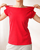 t-shirt damskie Czerwony Oversize Bez nadruku