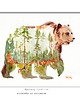 grafiki i ilustracje Las. Niedźwiedź. Akwarela ręcznie malowana