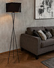 lampy podłogowe Designerska lampa podłogowa w stylu glamour DAKAR GOLD z abażurem