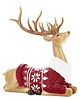 dekoracje świąteczne Figurka jeleń leżący w czerwonym sweterku 29x11x26 cm