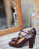 czółenka damskie BALERINY RETRO NA OBCASIE 8CM CZEKOLADOWY brąz