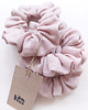 gumki do włosów 100% len, 3 scrunchies old rose