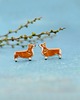 kolczyki ceramiczne Corgi mini pieski - ceramiczne sylwetki kolczyki