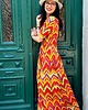 sukienki maxi damskie Sukienka Fiorentina  ORANGE WAVES