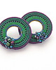 kolczyki soutache Ciemnozielone koła  3