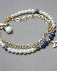bransoletki z kamieni naturalnych Pearls /white/ and lapis lazuli - bransoletka