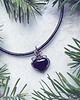 chokery Choker czarne serce gruby rzemień miedź