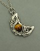 wisiory Wisiorek księżyc tygrysie oko wire wrapping