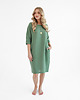 sukienki midi damskie Lniana Sukienka PEONY EUCALYPTUS GREEN