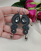 kolczyki soutache Długie kolczyki soutache na wesele, grafitowe kolczyki
