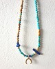 chokery Naszyjnik choker HATHOR  lunula, turkus, lapis lazuli, jaspis obrazkowy