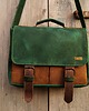 torby na ramię Teczka skórzana Crazy Horse unisex laptop A4 zieleń brąz