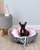 legowiska dla psów i kotów Legowisko DAISY 80cm velvet + różowe minky
