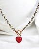 naszyjniki - inne Jaspis dalmatyński i serce : CEGLASTA CZERWIEŃ: naszyjnik