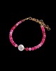 bransoletki z kamieni naturalnych Bransoletka : fuchsia & pearl collection : agat i perła