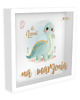 ramki na zdjęcia Ramka Skarbonka - Na marzenia - zielony dinozaur - z imieniem dziecka
