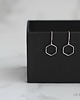 naszyjniki - inne Minimalist Hexagon Earrings in Silver