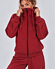 bluza z kapturem damska Bluza  Na Zamek ,,SUZANA" Zgaszone Bordo