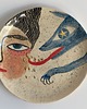 Ozdoby na ścianę Ceramiczny talerz dekoracyjny z wilkiem