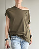 t-shirt damskie Mech Oversize Bez Nadruku
