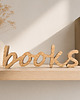 napisy dekoracyjne i tabliczki Drewniany napis books, dębowy, z drewna