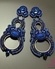 kolczyki soutache Bardzo długie granatowe kolczyki sutasz