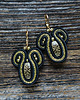 kolczyki soutache Małe , czarno-złote eleganckie kolczyki sutasz