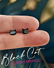 kolczyki szklane Black Cat - kolczyki z masy perłowej