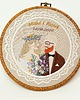 Ślub - inne Haft ślubny w tamborku 20 cm, indywidualna pamiątka ślubna, rocznicowa 50