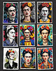 grafiki i ilustracje Portrety Fridy - zestaw 9 grafik w rozmiarze 13x18 cm