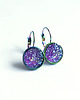 kolczyki z żywicy Kolekcja Starlight - kolczyki druzy fioletowe - stal