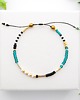 bransoletki - inne Bransoletka Minimal Hematite - Turquoise & Gold