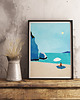 plakaty Dzika plaża - dziewczyna pod parasolem - plakat fine art