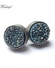 kolczyki wire wrapping brokatowe blue -sztyfty