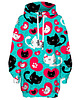bluza z kapturem damska Bluza Oversize Tunika DR.CROW Heart Kitty