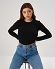 body damskie BODY LONGSLEEVE CREW NECK black